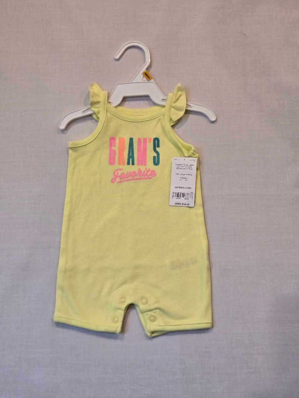 Carter’s Baby Gran’s Favorite Yellow Romper Newborn NWT